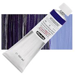 Schmincke Mussini Oil Color - Ultramarine Blue Deep, 150 ml tube and swatch