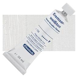 Schmincke Flake White Hue Oil Paint - 35 ml tube and swatch