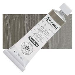 Schmincke Norma Professional Oil Paint - Warm Grey, 35 ml, Tube and swatch