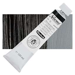 Schmincke Norma Professional Oil Paint - Ivory Black, 120 ml, Tube and swatch