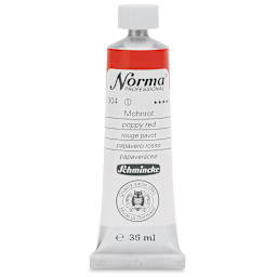 Schmincke Norma Professional Oil Paint - Poppy Red, 35 ml, Tube