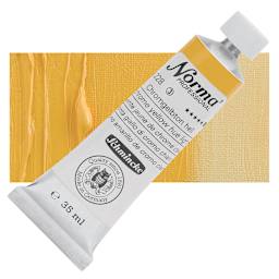 Schmincke Norma Professional Oil Paint - Chrome Yellow Hue Light, 35 ml, Tube and swatch