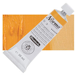 Schmincke Norma Professional Oil Paint - Chrome Yellow Hue Medium, 35 ml, Tube and swatch