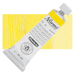 Schmincke Norma Professional Oil Paint - Cadimum Yellow Lemon, 35 ml, Tube and swatch