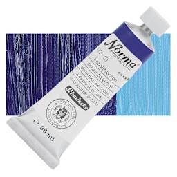 Schmincke Norma Professional Oil Paint - Cobalt Blue Hue, 35 ml, Tube and swatch