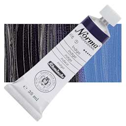 Schmincke Norma Professional Oil Paint - Indigo, 35 ml, Tube and swatch