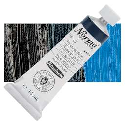 Schmincke Norma Professional Oil Paint - Prussian Blue, 35 ml, Tube and swatch