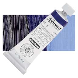 Schmincke Norma Professional Oil Paint - Ultramarine Blue Deep, 35 ml, Tube and swatch