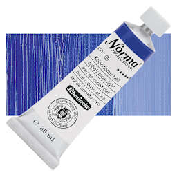 Schmincke Norma Professional Oil Paint - Cobalt Blue Light, 35 ml, Tube and swatch