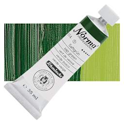 Schmincke Norma Professional Oil Paint - Sap Green, 35 ml, Tube and swatch