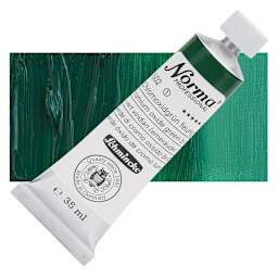 Schmincke Norma Professional Oil Paint - Chromium Oxide Green Brilliant, 35 ml, Tube and swatch