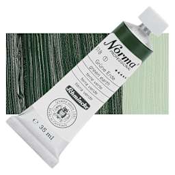 Schmincke Norma Professional Oil Paint - Green Earth, 35 ml, Tube and swatch