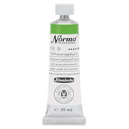 Schmincke Norma Professional Oil Paint - Permanent Yellowish-Green, 35 ml, Tube