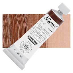 Schmincke Norma Professional Oil Paint - Burnt Sienna, 35 ml, Tube and swatch