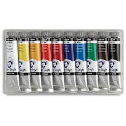 Van Gogh Oil Paints - Set of 10 20 ml Tubes shown in package storage tray