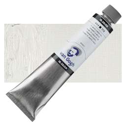 Van Gogh Oil Paint - Titanium White Linseed Oil, 200 ml tube and swatch