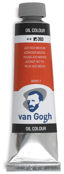 Van Gogh Oil Paints - 40 ml Azo Red Medium Tube shown upright
