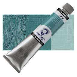 Van Gogh Oil Paint - Turquoise Blue, 200 ml tube and swatch