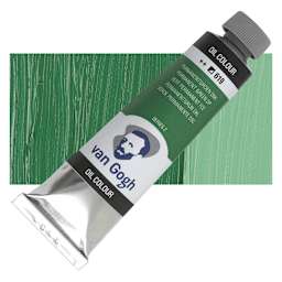 Van Gogh Oil Paint - Permanent Green Deep, 40 ml tube and swatch