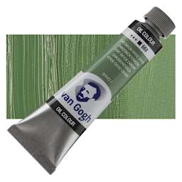 Van Gogh Oil Paint - Chromium Oxide Green, 40 ml tube and swatch