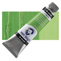 Van Gogh Oil Paint - Permanent Green Medium, 40 ml tube and swatch