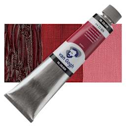 Van Gogh Oil Paint - Alizarin Crimson, 200 ml tube and swatch
