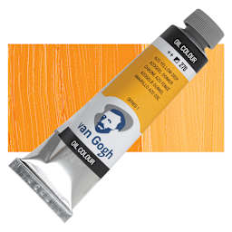 Van Gogh Oil Paint - Azo Yellow Deep, 40 ml tube and swatch