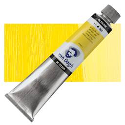 Van Gogh Oil Paint - Azo Yellow Light, 200 ml tube and swatch