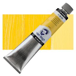 Van Gogh Oil Paint - Azo Yellow Medium, 200 ml tube and swatch