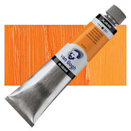 Van Gogh Oil Paint - Cadmium Orange, 200 ml tube and swatch