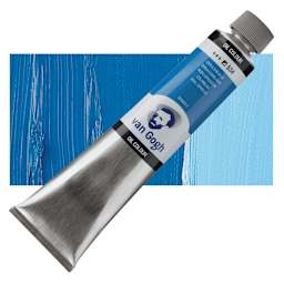 Van Gogh Oil Paint - Cerulean Blue, 200 ml tube and swatch