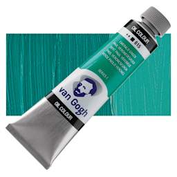 Van Gogh Oil Paint - Emerald Green, 40 ml tube and swatch