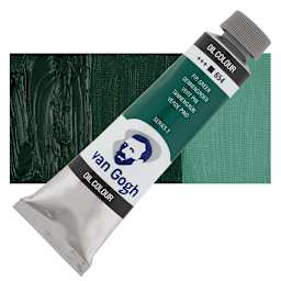 Van Gogh Oil Paint - Fir Green, 40 ml Tube and swatch