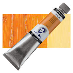Van Gogh Oil Paint - Indian Yellow, 200 ml tube and swatch