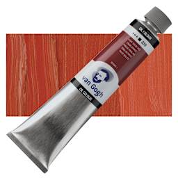 Van Gogh Oil Paint - Light Oxide Red, 200 ml tube and swatch