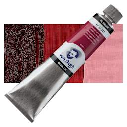 Van Gogh Oil Paint - Madder Lake Deep, 40 ml tube and swatch
