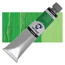 Van Gogh Oil Paint - Permanent Green Medium, 200 ml tube and swatch