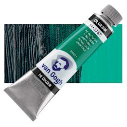 Van Gogh Oil Paint - Phthalo Green, 40 ml tube and swatch