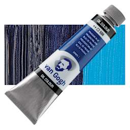 Van Gogh Oil Paint - Prussian Blue, 40 ml tube and swatch