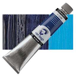 Van Gogh Oil Paint - Prussian Blue, 200 ml tube and swatch