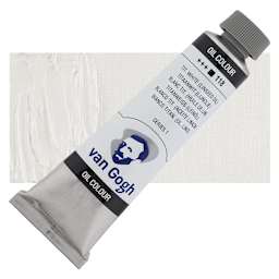 Van Gogh Oil Paint - Titanium White Linseed Oil, 40 ml tube and swatch