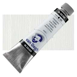 Van Gogh Oil Paint - Titanium White Safflower oil-based, 40 ml tube and swatch