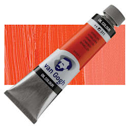 Van Gogh Oil Paint - Vermilion, 40 ml tube and swatch