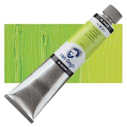 Van Gogh Oil Paint - Yellowish Green, 200 ml tube and swatch