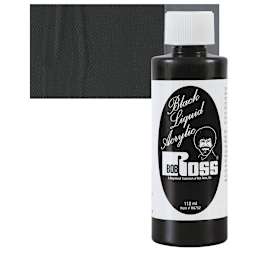 Bob Ross Liquid Acrylic - Black, 4 oz tube and swatch
