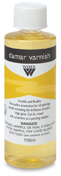 Weber Damar Varnish - Front view of 4 oz. bottle