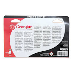 Daler-Rowney Georgian Oil Paint - Introduction Set of 10, 22 ml, Tubes (Back of packaging)