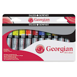 Daler-Rowney Georgian Oil Paint Sets - Front of package of Introduction Set of 10