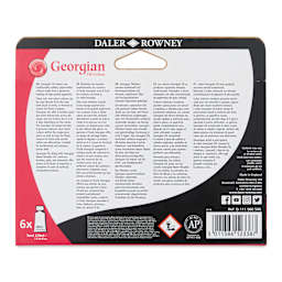 Daler-Rowney Georgian Oil Paint - Mixing Set of 6, 38 ml, Tubes back of package