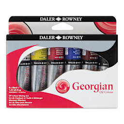 Daler-Rowney Georgian Oil Paint - Mixing Set of 6, 38 ml, Tubes front of package